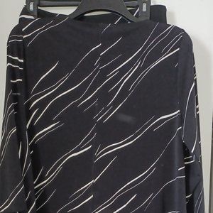 Alfani Printed Asymmetrical Swing Knit Set - Top Sz PL & Wide Leg Pants Sz L